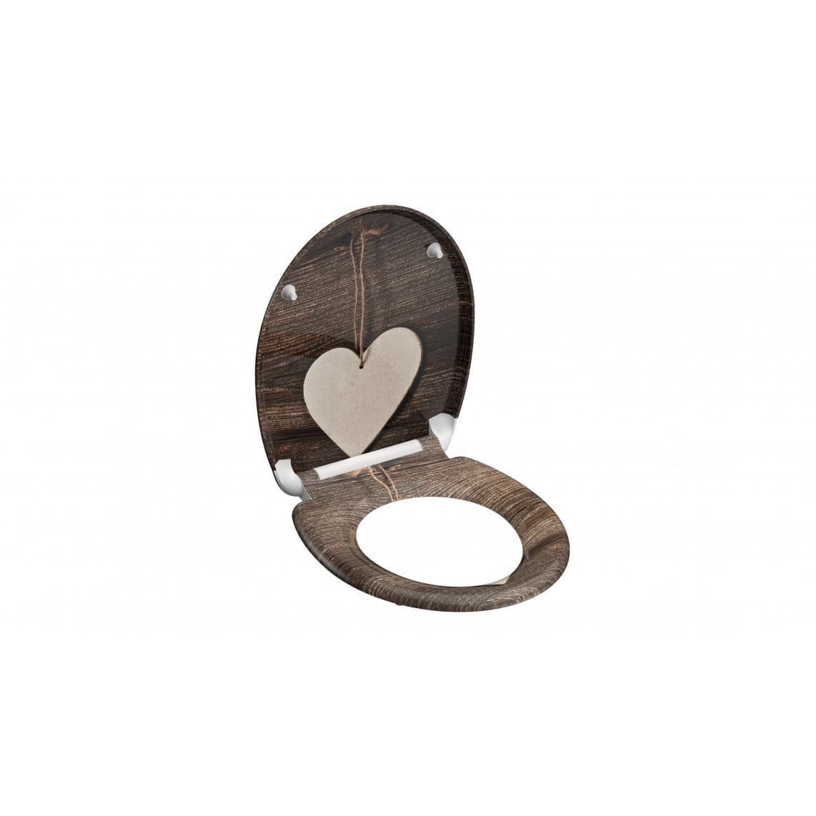 82377 Duroplast Toilet seat WOOD HEART, with soft close and quick release