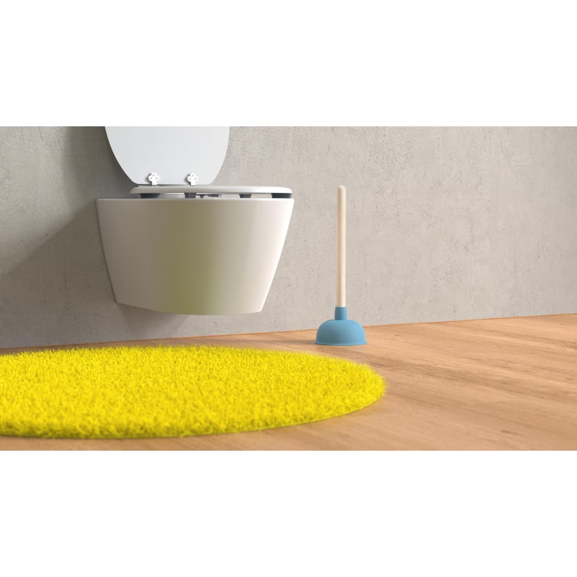 BZ001 Nettoyant pour évier avec Poignée en bois, Ø 140 mm, bleu