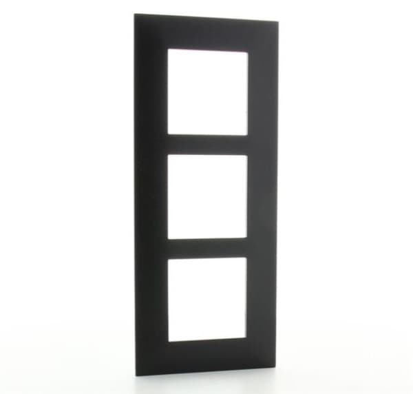 Valena plaque 3 postes vertical entraxe 57mm Noir Chrome