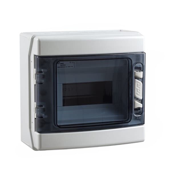 Coffret apparent IP65 avec porte transparente 1 x 8 modules + bornier de terre