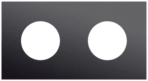 Plaque de recouvrement double, entraxe 71 mm, pour 2 prises de courant, Niko Rocker et Niko Toggle, alu black brushed