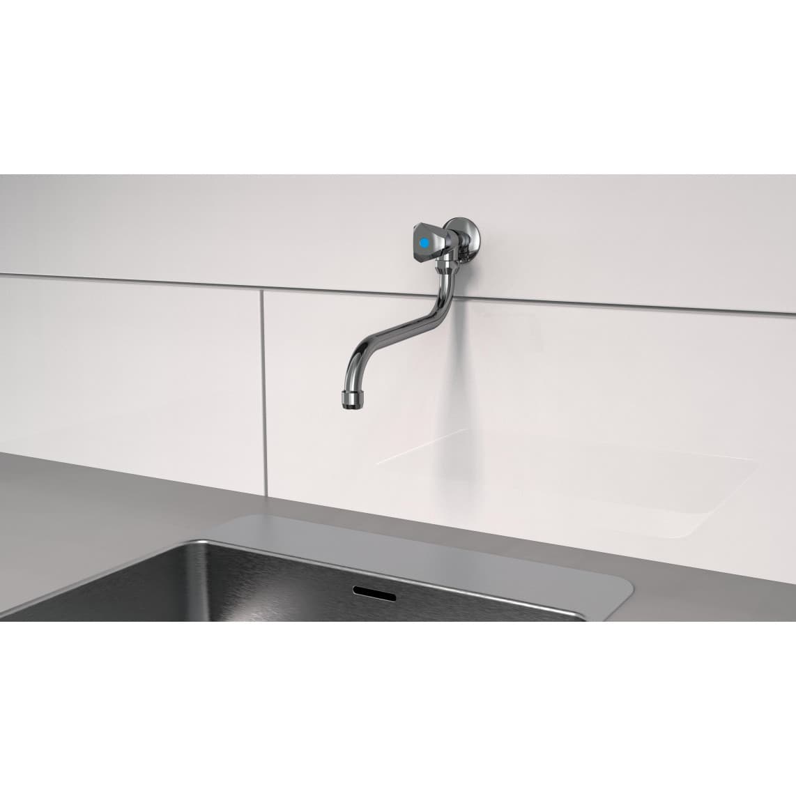 986071148 Zwenkkraan voor wandmontage, chroom