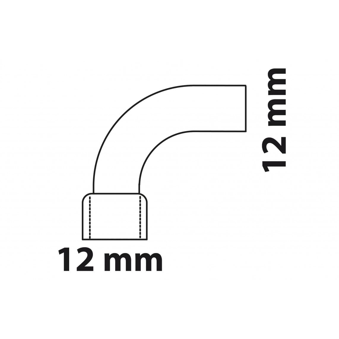 989261017 CU coude 90°, vierge, 12 mm, 1 manchon (5092)