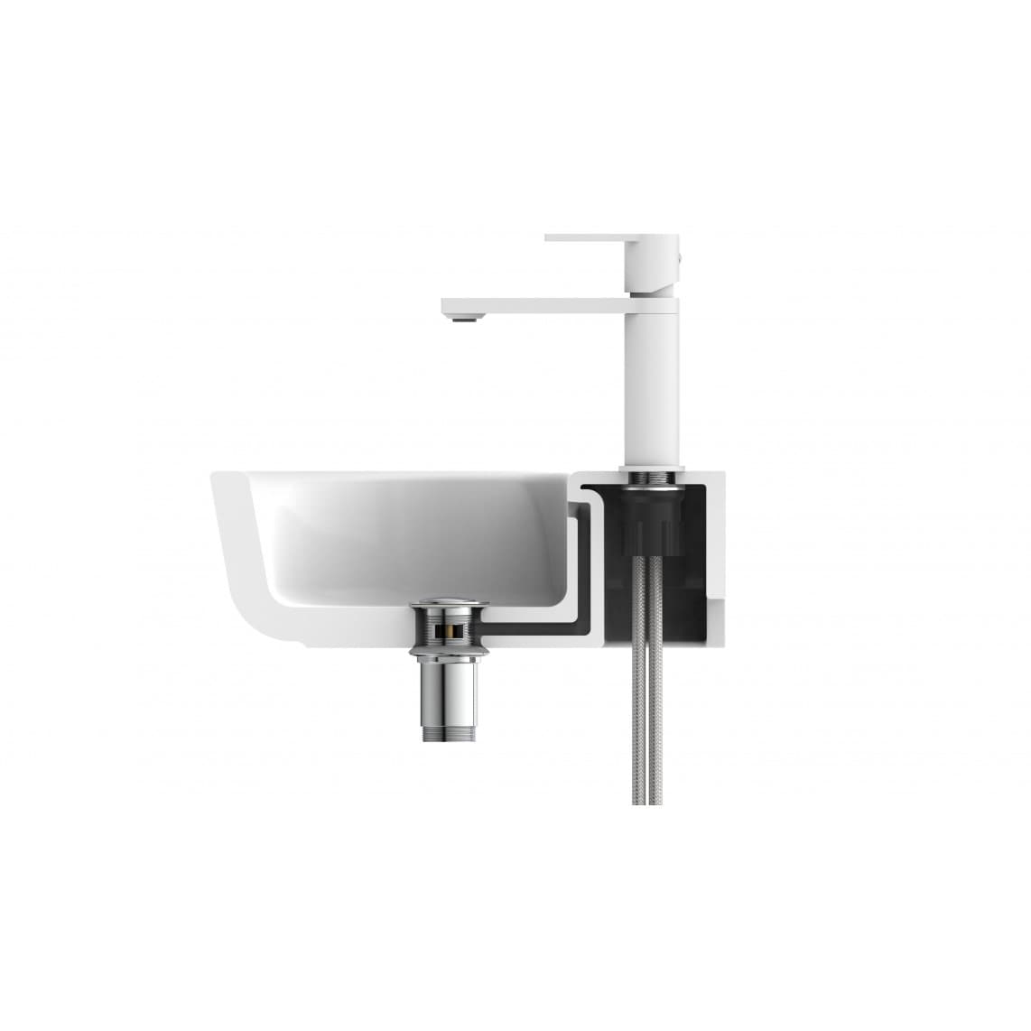 33018 MANHATTAN Wastafelkraan, mat wit