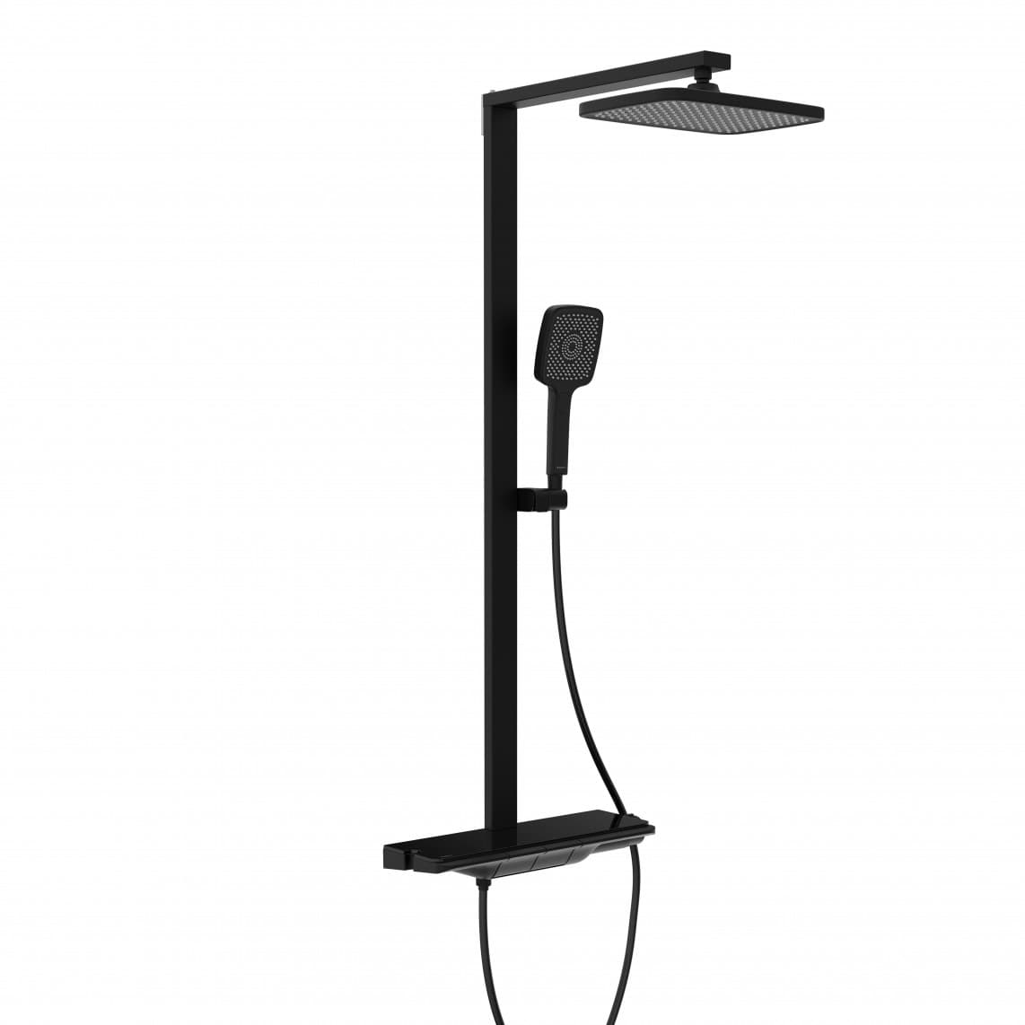 60586 HAWAII Douche de tête-Set, noir mat, avec Mitigeur thermostatique
