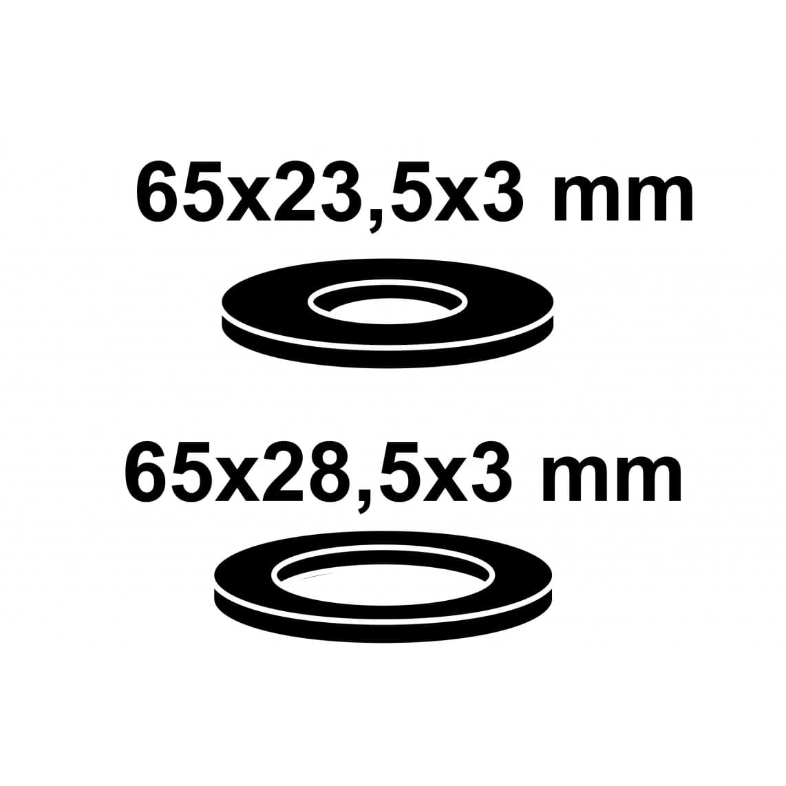 98028128 Joint de réservoir- Set WISA, noir, 65 x 23,5 x 3 mm /65 x 28,5 x 3mm (2x)