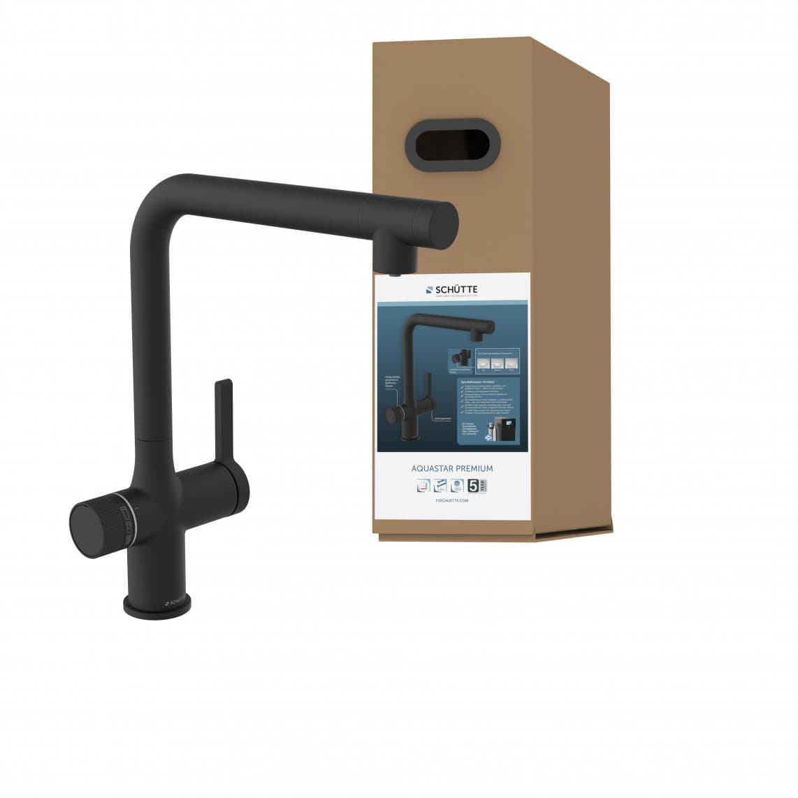 99960 AQUASTAR PREMIUM Sparkling water sink mixer, black matt, plus cooling and filter system