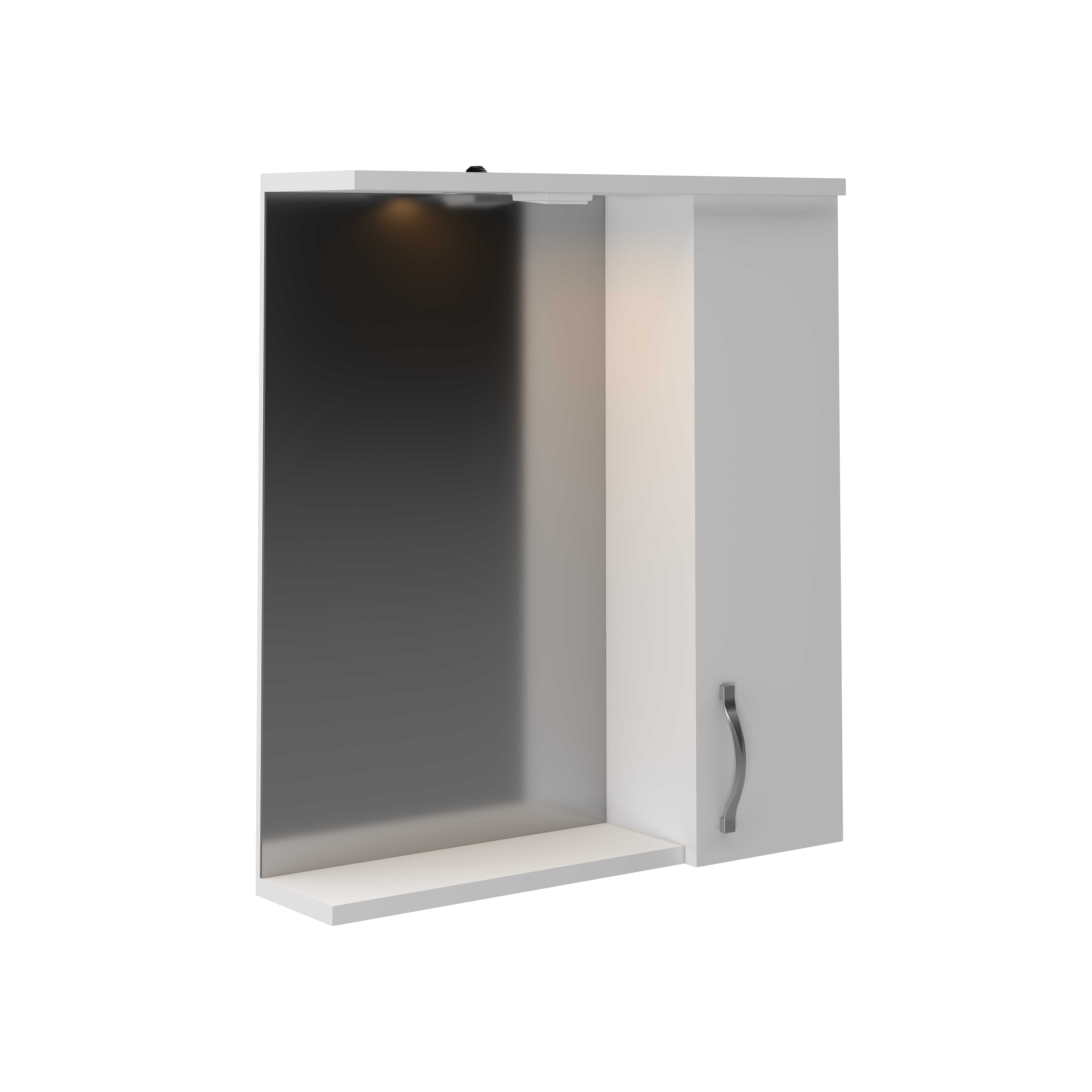 ALONI aleco Armoire miroir – 1 porte – avec éclairage – avec prise courant - 61X70X17,5 cm – blanc