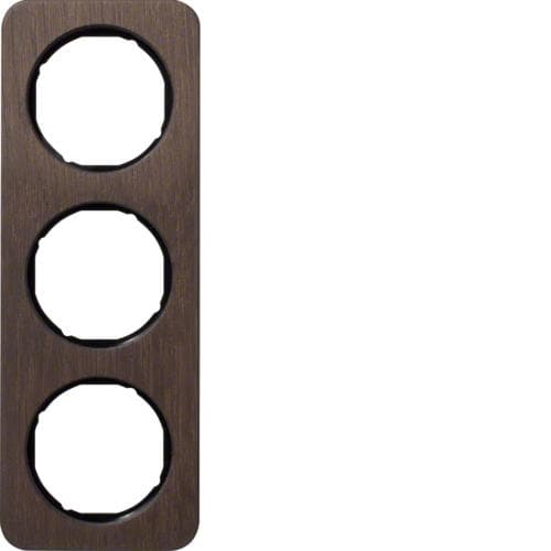 Plaque de recouvrement 3 postes R.1 Bois / Noir