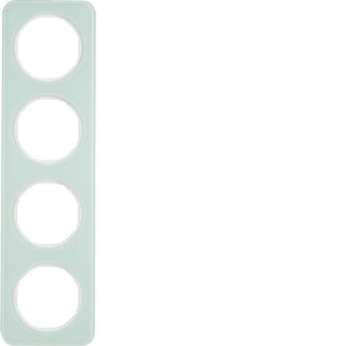 Plaque de recouvrement 4 postes Berker R.1 Verre, Blanc polaire