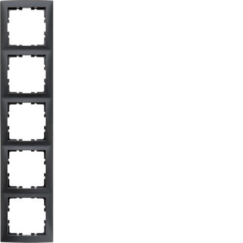 Plaque de recouvrement 5 postes Berker S.1 Anthracite, mat