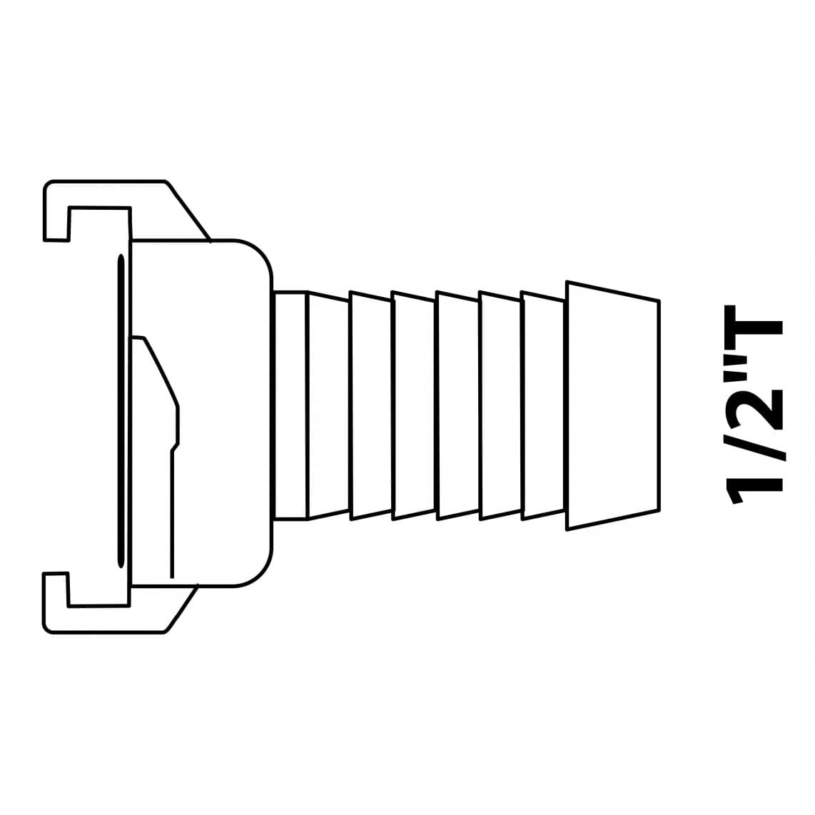 989851048 LT raccord rapide-Pièce de tuyau, vierge, 1/2"T