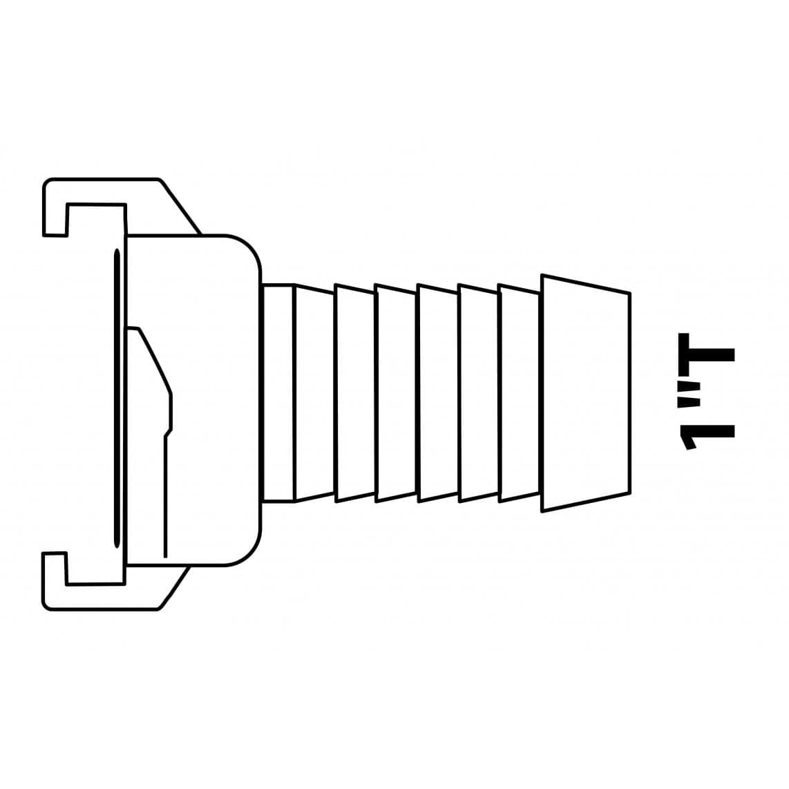 989853048 LT raccord rapide-Pièce de tuyau, vierge, 1"T