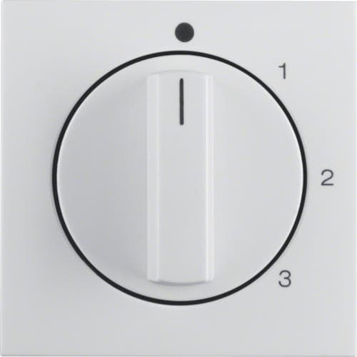 Enjoliveur avec bouton rotatif pour interrupteur 3 paliers avec position 0 S.1 / B.3 / B.7 Blanc p