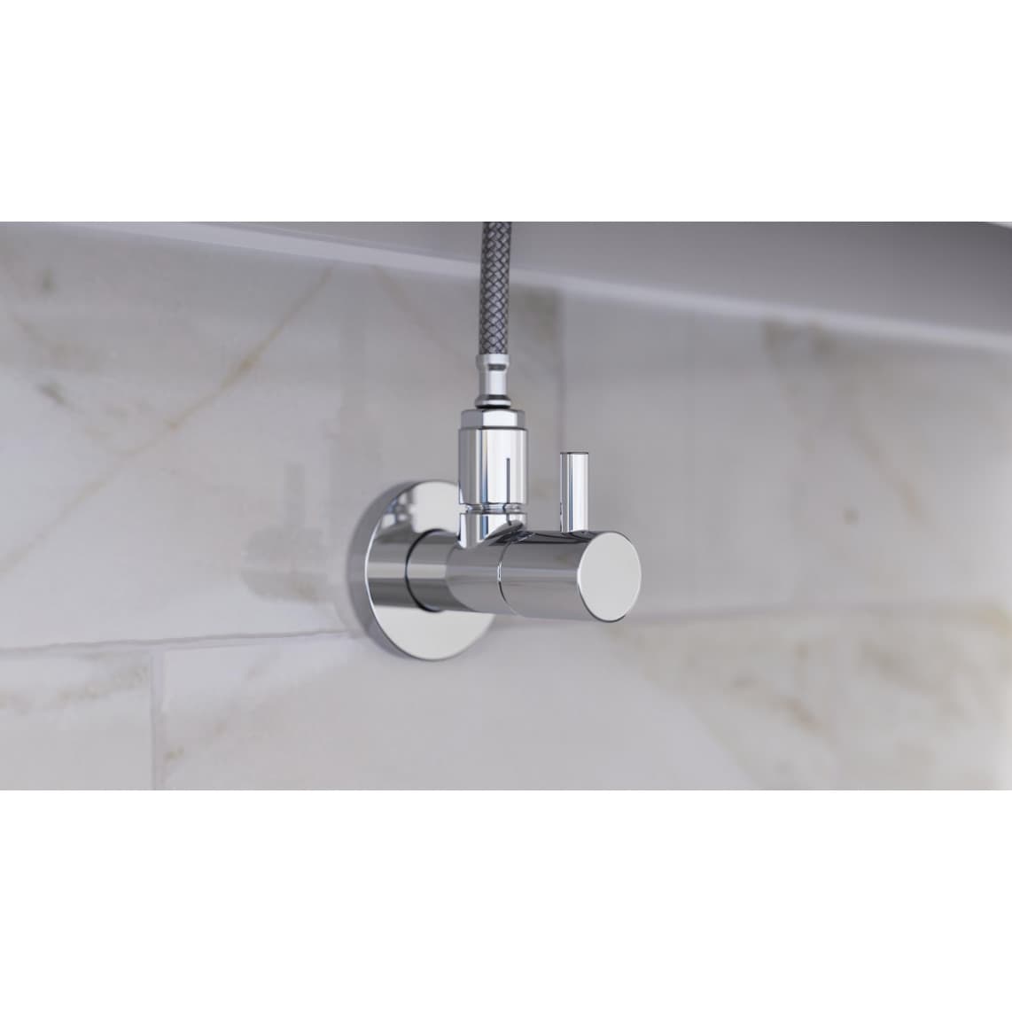 98166110 DEV-5WK, hoekstopkraan, 1/2"BU x 10 mmQ, met rozet