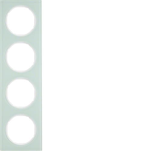 Plaque de recouvrement 4 postes Berker R.3 Verre, Blanc polaire