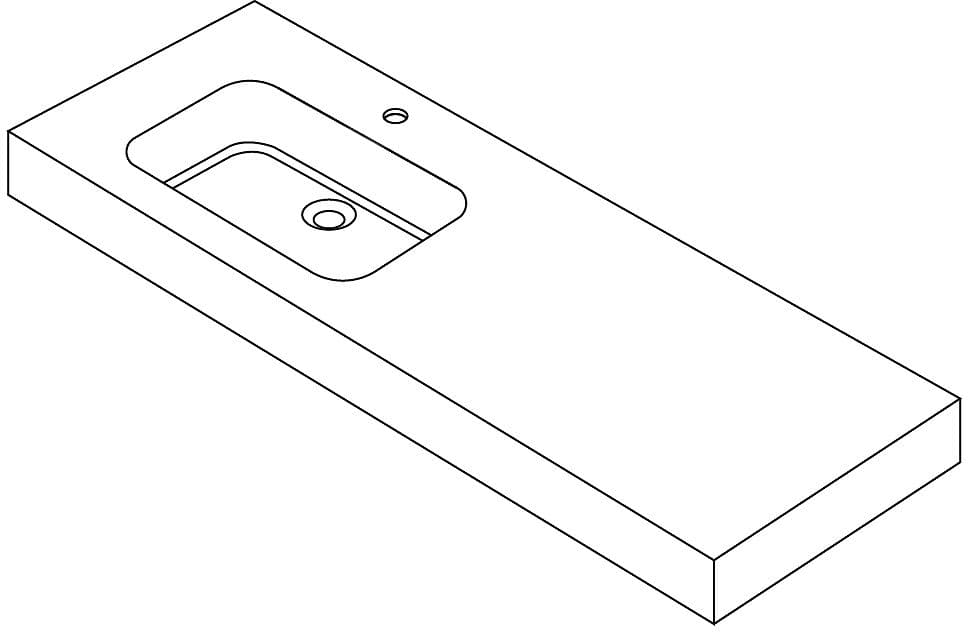 TABLET PURO 140CM 1 LAVABO GAUCHE SOLID BLANC MAT