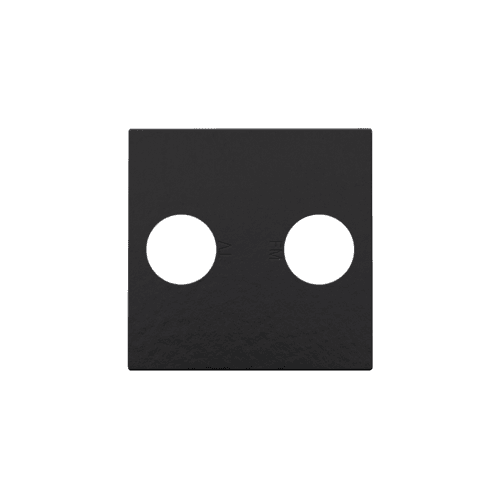 Set de finition avec 2 connexions coaxiales simples pour TV et FM, couleur piano black coated