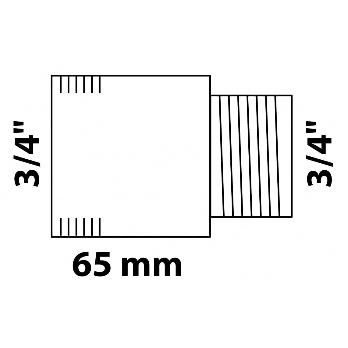 989319555 MS kraan verlengstuk, chroom, 3/4" x 65 mm