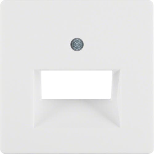 Enjoliveur pour prise informatique double Berker Q.1 / Q.3 Blanc polaire, Velours