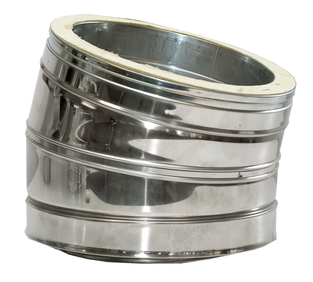 Dinak DW 044 coude 15° D130 inox 316L/304 0,4mm 3cm isolation sans joint