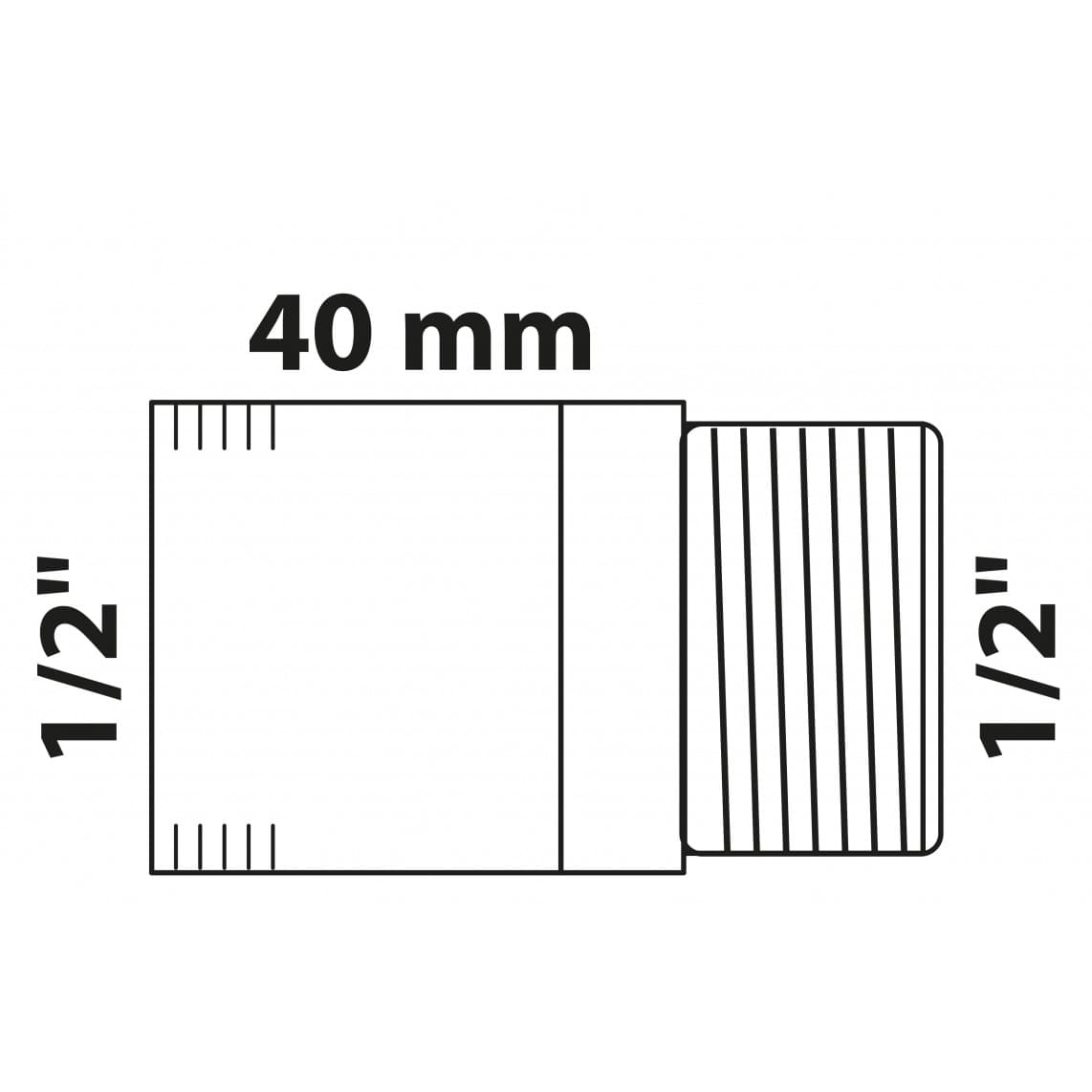988942755 BR kraan verlengstuk, blanco, 1/2" x 40 mm, (3525)