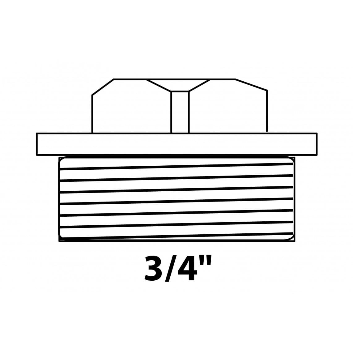 989423155 LT bouchon, chromé, 3/4" M,