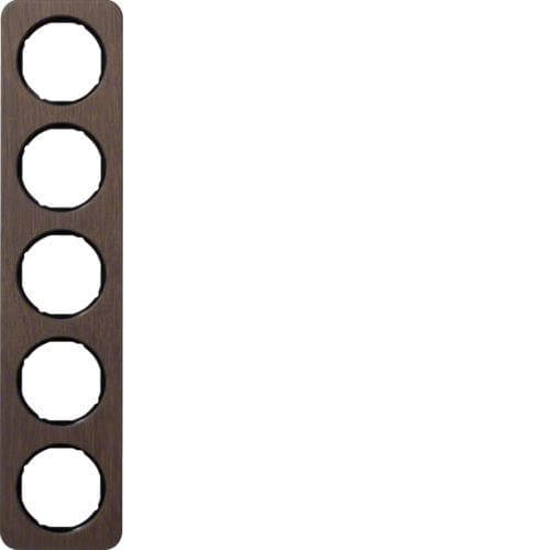 Plaque de recouvrement 5 postes R.1 Bois / Noir