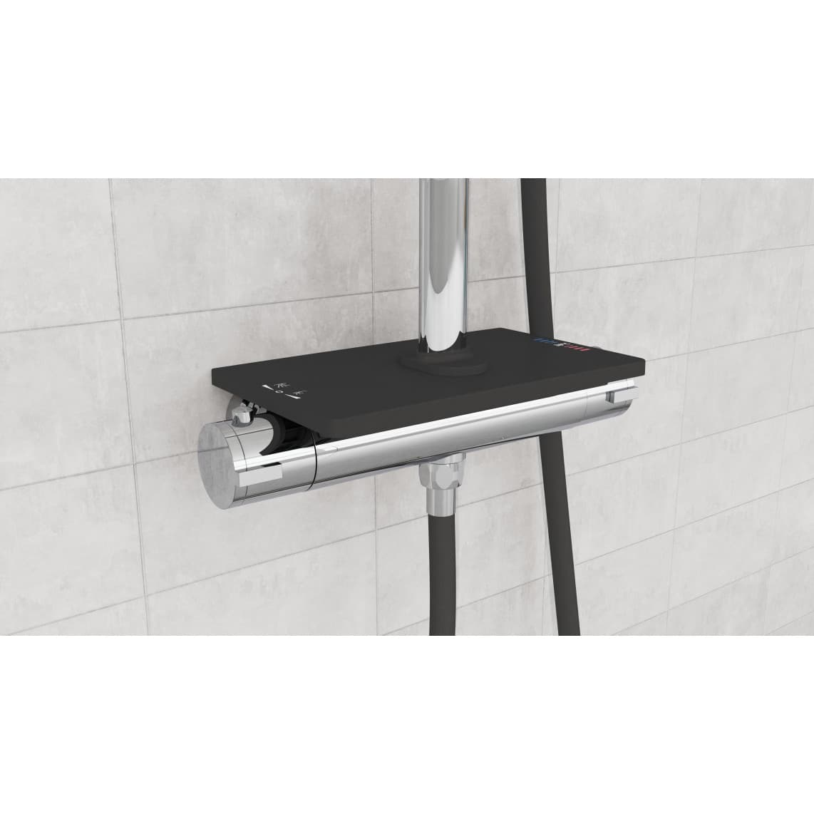 DX1103CST GRANDE VITA Set douche de pluie avec Mitigeur, noir