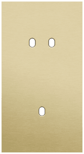 Plaque de recouvrement double, verticale 71 mm d'entraxe, pour une fonction de commutation double et une simple, Niko Toggle alu gold brushed