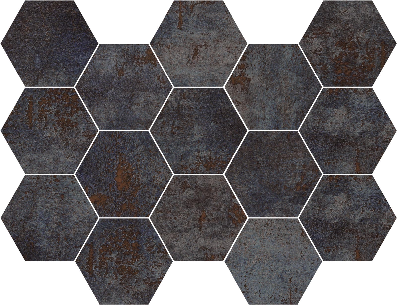 MOSAICO HEX. METAL ROYALBLUE 32,5X22,5
