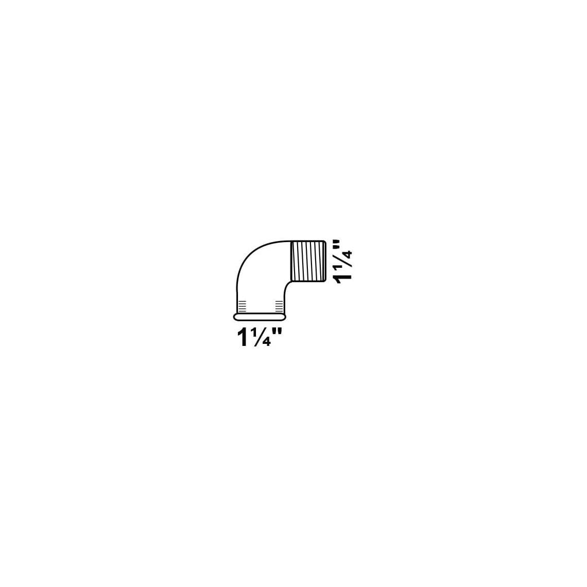989724055 FM coude 90°, galvanisé, 1 1/4" F x 1 1/4" M, (92)