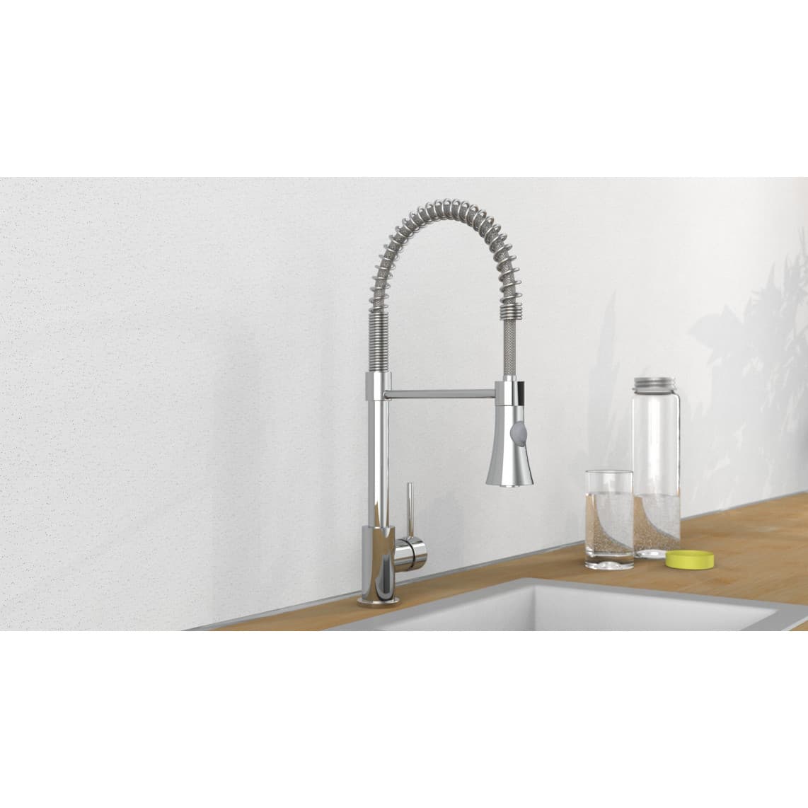 NI183ESCR-PR LEON Sink mixer, chrome, with pull-out sprayer