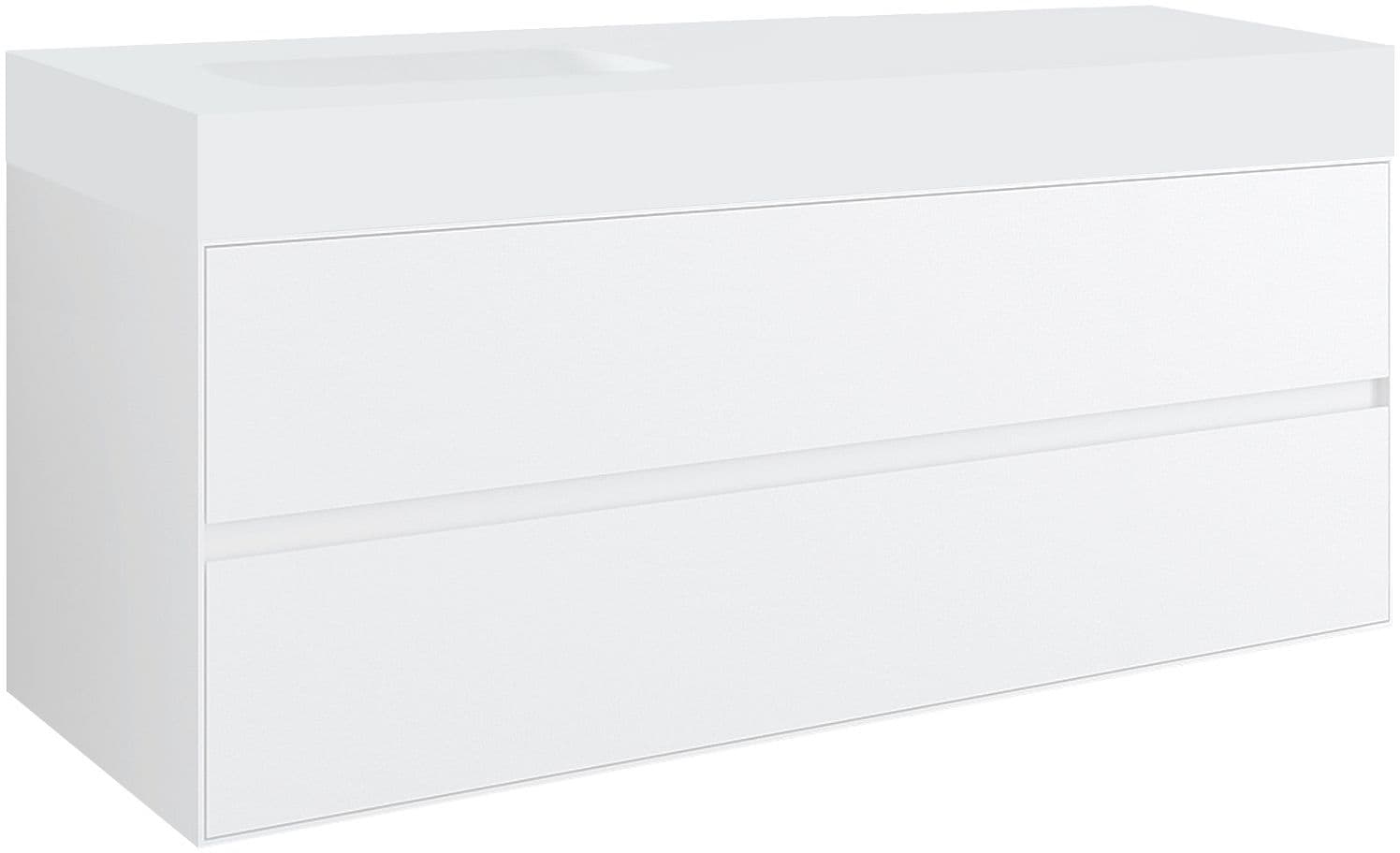 SOUS MEUBLE 2 TIROIRS POUR TABLET PURO 1 LAVABO GAUCHE TENSO 90CM BLANC