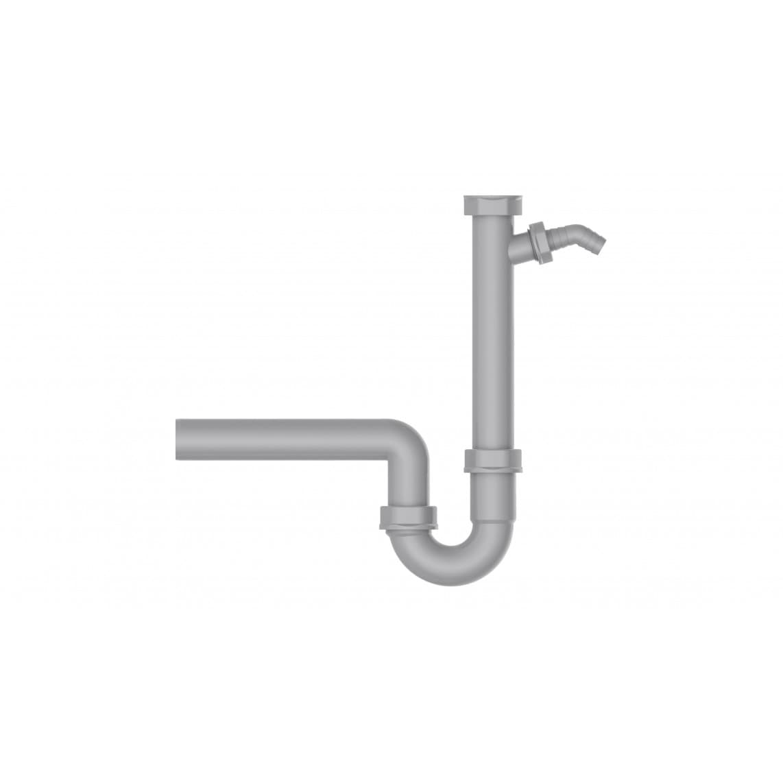 98831349 ECO-SAVE KS évier-siphon tubulaire,Gris, 1 1/2" F x 40 mm, avec 3/4" Raccordement de l'appareil