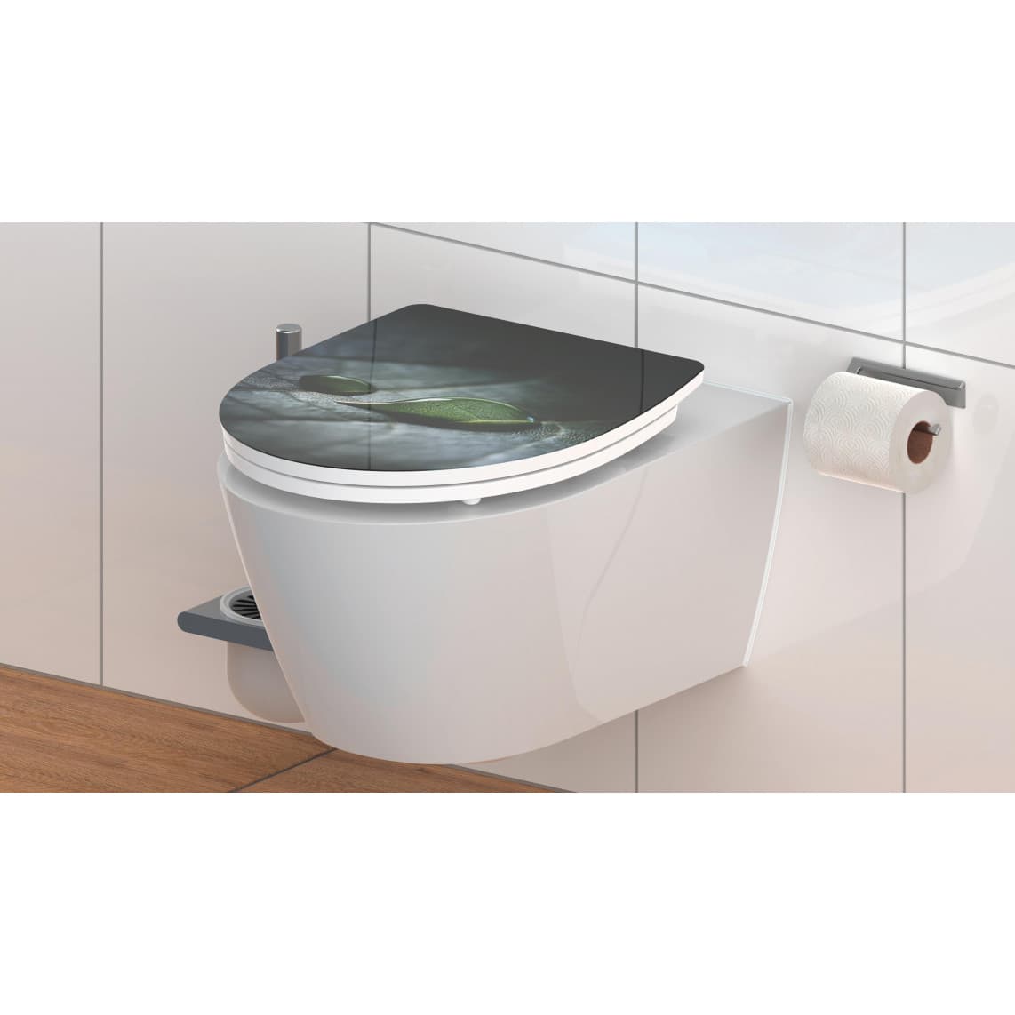 82583 abattant WC en Duroplast HG RAINDROP, avec frein de chute et déclipsable