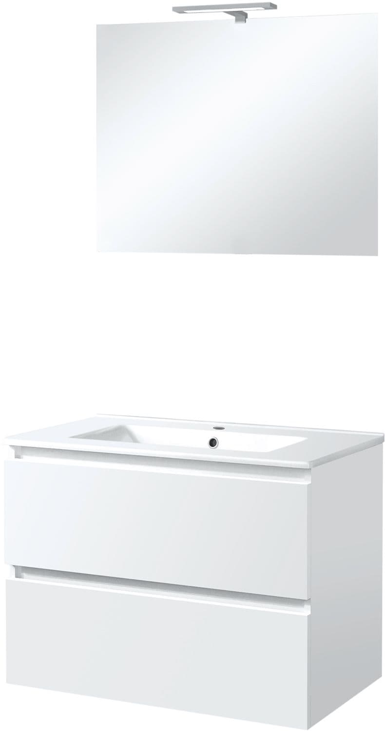 MEUBLE ICE SOLO MIROIR AVEC ECLAIRAGE 80CM BLANC BRILLANT