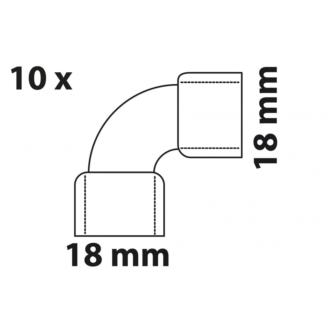 989038655 CU coude 90°, vierge, 18 mm, 2 manchons, (5090) (10x)