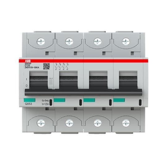 Disjoncteur modulaire 50kA S80 4 pôles 6 modules courbe C courant nominal 125A