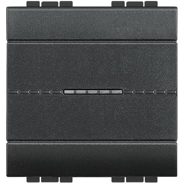 LivingLight - interrupteur unipolaire axial 16AX 250V 2 modules bornes automatiques Anthracite