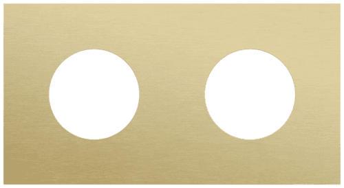 Plaque de recouvrement double, entraxe 71 mm, pour 2 prises de courant, Niko Rocker et Niko Toggle, alu gold brushed