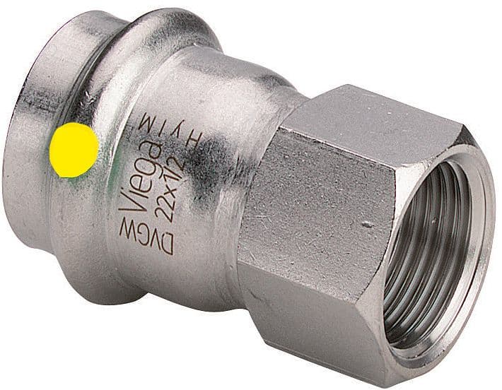 RACC. 4/4"F-28MM SANPR. INOX GAZ VIEGA