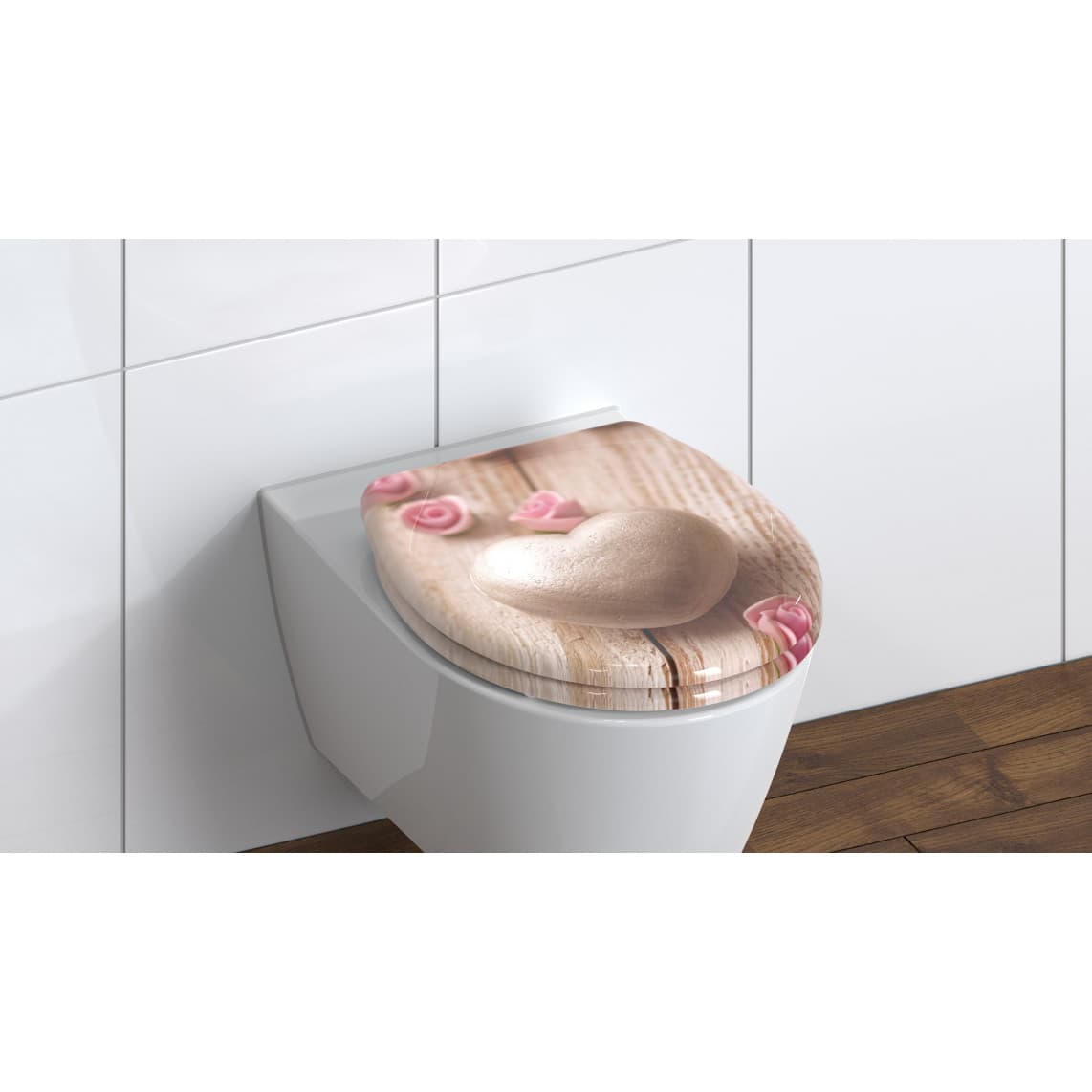 82370 abattant WC en Duroplast ROMANTIC, avec frein de chute et déclipsable