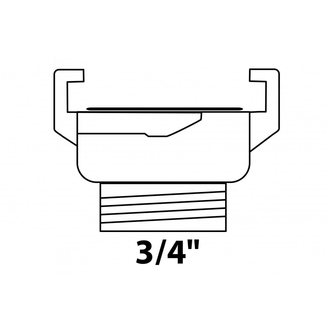 989871048 LT raccord rapide-Pièce filetée, vierge, 3/4" M