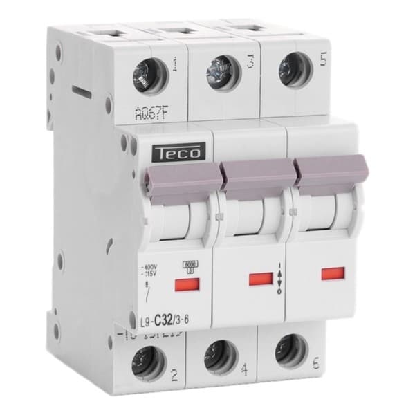 Disjoncteur 3 pôles 32A 6kA courbe C
