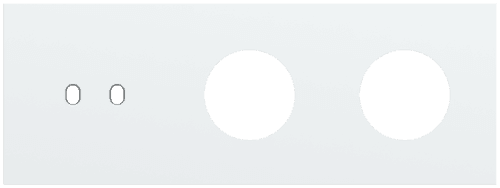 Plaque de recouvrement triple, horizontale 71 mm d'entraxe, pour une fonction de commutation double et deux fonctions de prise de courant, Niko Toggle steel white coated