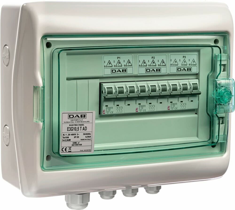 DAB Esybox panneau de connexion électrique E3G10,5 400V pour 3X Esybox Max