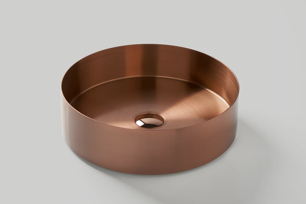 Van Marcke Java Acier Rose Gold lavabo à poser D400 mm acier inoxydable or rose