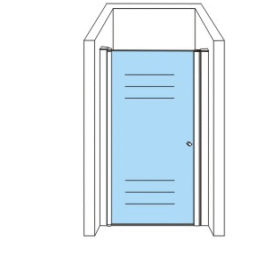 ALONI Pivot Door For Niche - 800x1900mm - Chrome-Clear Glass