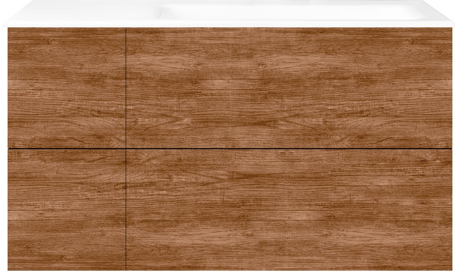 ONDERBOUW COFFEE 4 LADES 110 TEAKHOUT DECOR KANEEL +WASTAFEL RECHTS PORSELEIN ZONDER KRAANGAT WIT